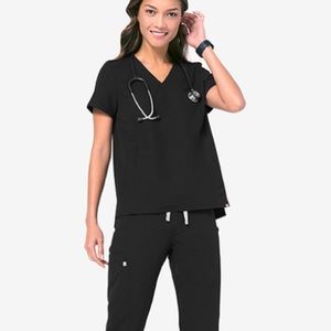 Black figs scrub set with jacket